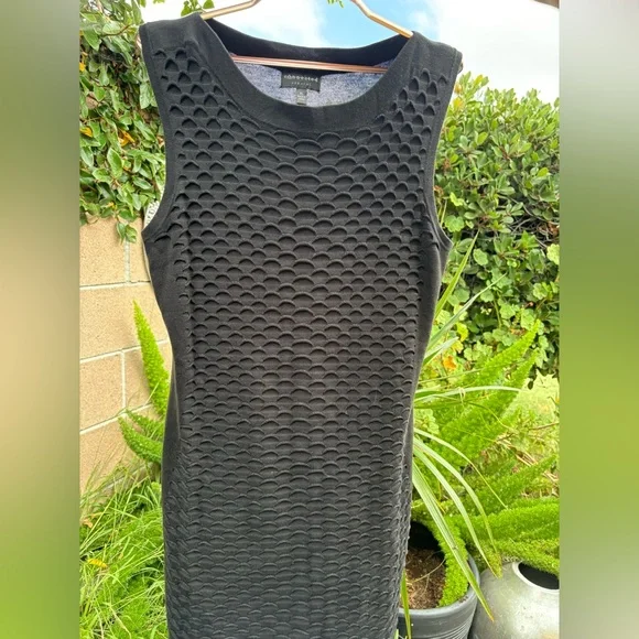 CONNECTED APPAREL Black Textured Sleeveless Dress - Picture 1 of 12